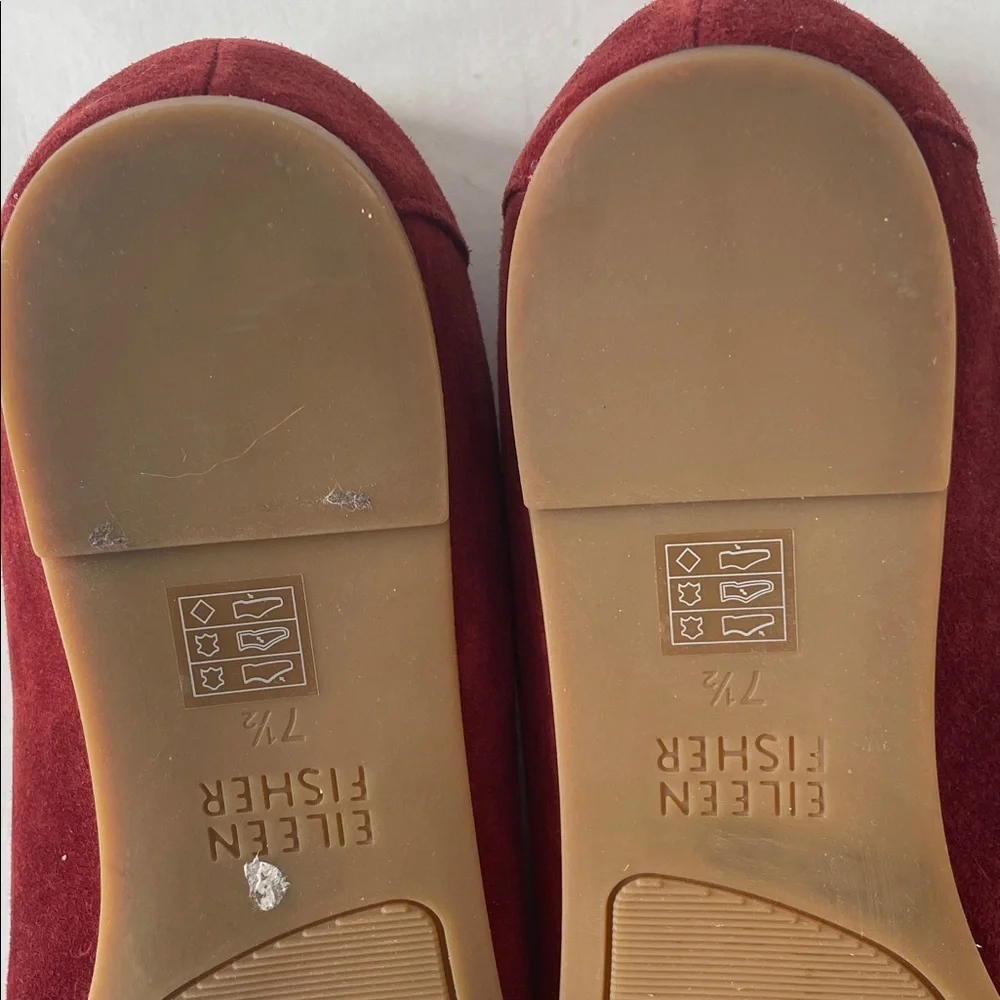 Eileen Fisher Red Suede Flats